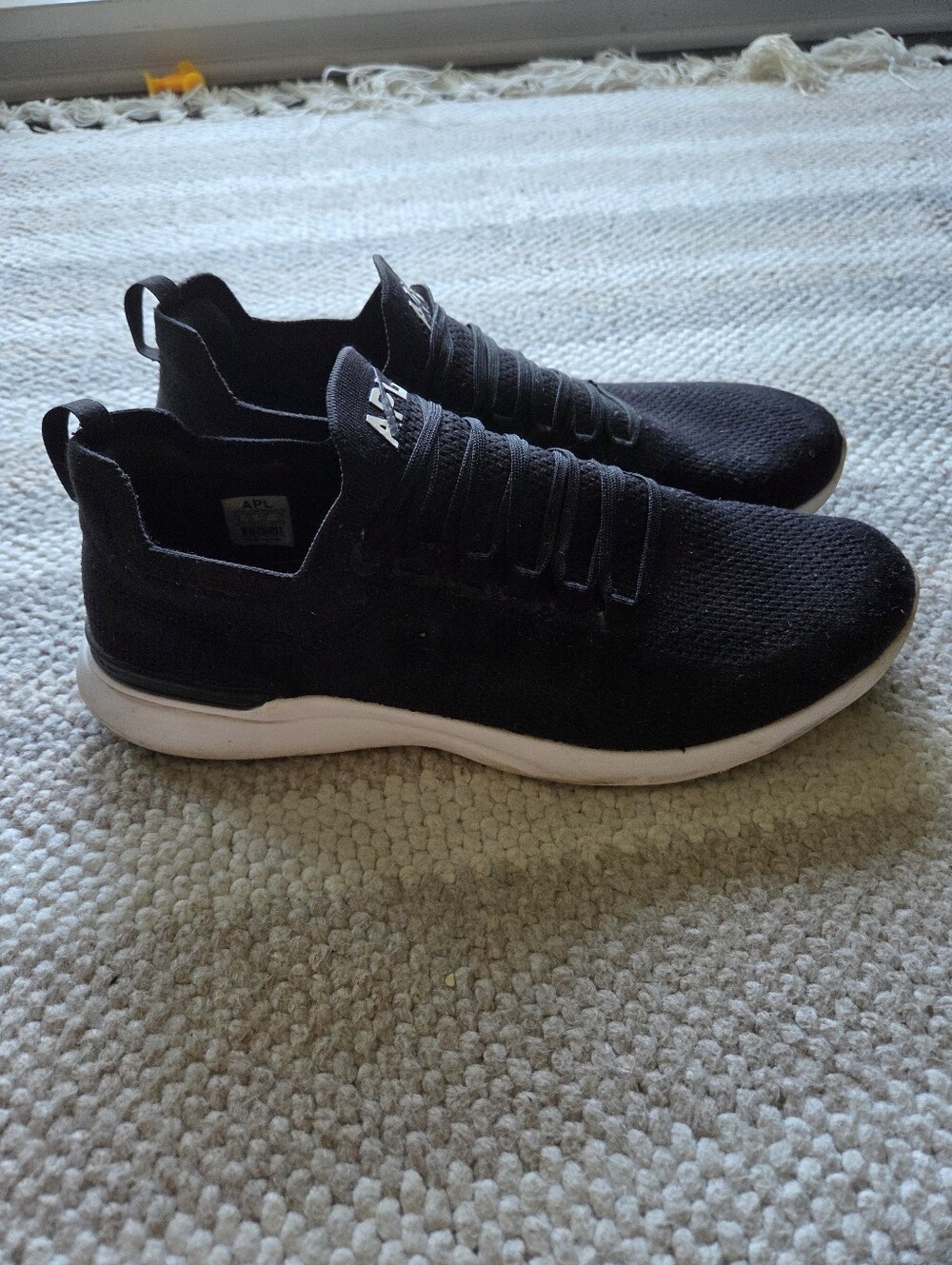 APL Men's Black Knit Athletic Sneakers with White Midsole
